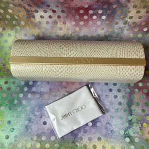 JIMMY CHOO Glasses Case Faux Snakeskin